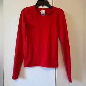 LIKE NEW - Athleta Red Ribbed Long Sleeve Shirt